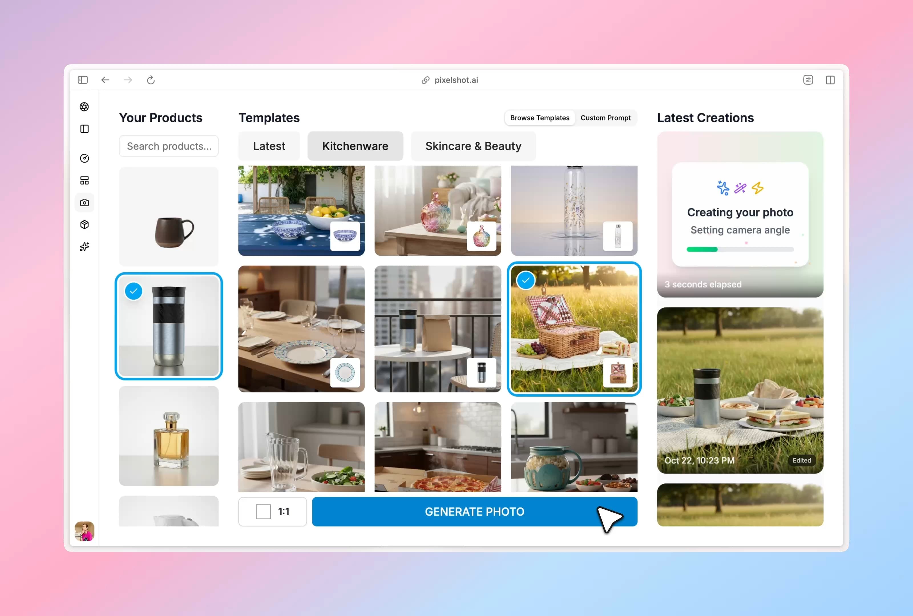 Pixelshot Dashboard Preview